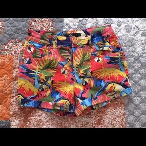 Parrot print shorts